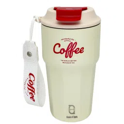 house of quirk White 420ml Stainless Steel Double Vacuum Insulated Leak Proof Coffee Tumbler with Lid-picture-20