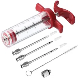 Marinades Injector for Meats with 1oz Large Capacity Easy to Use & Clean Kitchen Tool Set-image-38