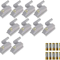 Mocking Bird 10Pcs Wardrobe Cabinet Hinge Led Lights Almirah Lights Cupboard LED Hinge Lights Smart Sensor Light-28