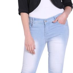 Women 3/4th Sleeve Blue Shrug-image-51