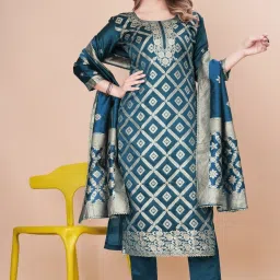 Unstitched Art Silk Kurta & Churidar Material Self Design-image-19