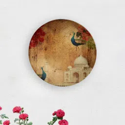 quirk india Brown Taj Mahal- Symbol Of Love Ceramic Decorative Wall Plate-picture-21