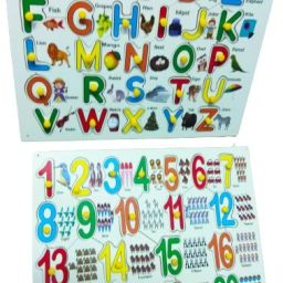 Premium Quality Non-Toxic Wooden Super Combo Capital Alphabet And Counting Numbers 1 to 20 pictures With Knobs Puzzle For Kids Educational Games-image-28