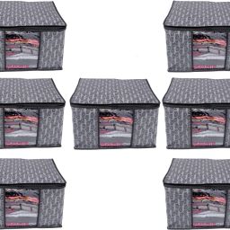 Soflin Non Woven Saree Cover Storage Cover Large Garment Cove /Storage Bag Pack of 7 Cotton Laundry Bag-image-72