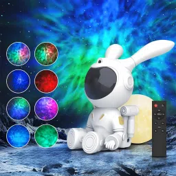 TECPHILE Night Light Galaxy Astronaut Projector with Remote Control 360° Adjustable Head Table Lamp-11