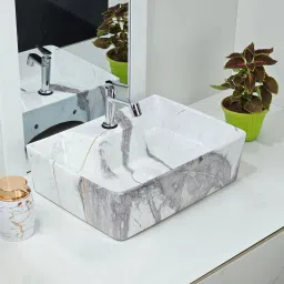 Wash Basin For Bathroom,Hotel (Size:12"X16"X5")Wall Mount (2 In 1) Basin Over Counter Top-15