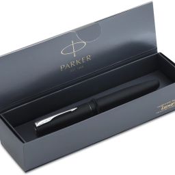 Frontier Matte Black, Chrome Trim Fountain Pen-21