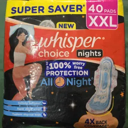 whisper all night choice up to 100 % worry free protection xxl 40 pads hydta 149 Sanitary Pad-picture-28