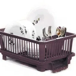Dish Drainer Kitchen Rack Large 3 in 1 Sink Set Dish Rack Drainer Drying Rack (BROWN) Plastic-picture-47