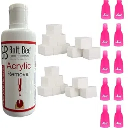 Acrylic remover 100ML, 1000pc ling free wips, 10Pcs Plastic Acrylic Nail Art-image-34