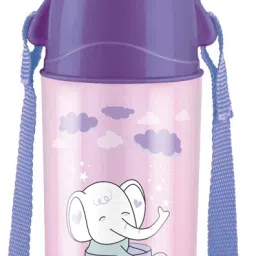 Kool Trendy 500 Plastic Insulated Water Bottle with Straw for Kids, Purple 490 ml Water Bottle-image-46