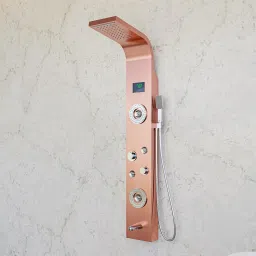 Zenva Shower Panel for Bathroom | 6-in-1 Shower System with LED Rainfall | Rose Gold Shower System-picture-23