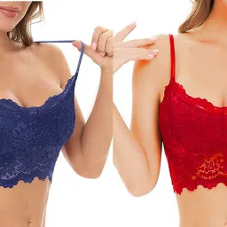 Pack of 2 Women Bralette Lightly Padded Bra-picture-25