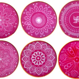 Ready to use, Rangoli Stencils for Making Unique and Beautiful Rangoli Designs-Set of 6 Round Rangoli Stencils (Jali) Size: 12"(Inches) Rangoli Stencil-image-18