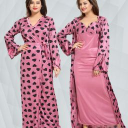 Pack of 2 Women Nighty with Robe-image-26