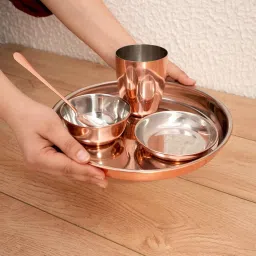 Rose Gold Dinner Set – Pack of 5 Plates & Bowls for Home, Hotel & Restaurant Use Dish Serving Set-21