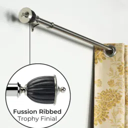 deco window Silver Stainless Steel Solid (144 Inches) Curtain Rod with Accessories-picture-19