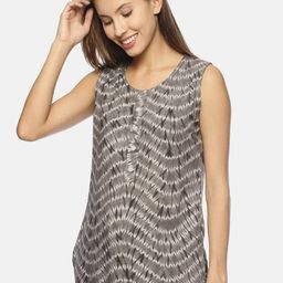 SAHORA Women Grey Printed Tie & Dye Top-image-50