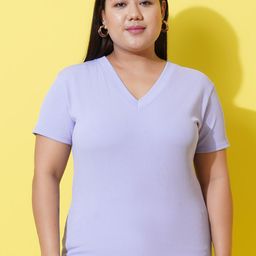 U&F Beyond Plus Size V-Neck Ribbed Top-21