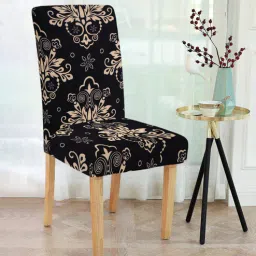 cortina Black Traditional Polyester 15x19 Inch Stretchable Chair Cover-picture-8