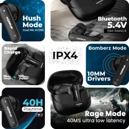hoppup AirDoze F51 Earbuds with 40H PlayTime, 40MS Low Latency, AI ENC & 5.4v Bluetooth Headset image 2