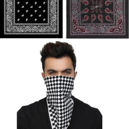 Tough Headwear Unisex Bandana For All Ages ["Black"] Handkerchief-image-8