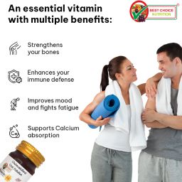 best choice nutrition Vitamin D3 (Once a Week Formula)Sugar Free Nano Shots for strong bone & immunity image 5