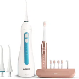AGARO Cosmic Plus Sonic Tooth Brush Rose & Ultra Portable Oral Irigator 200 ML, Combo Electric Toothbrush-image-60