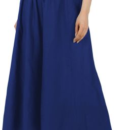 Women Flared Blue Viscose Rayon Trousers-image-79