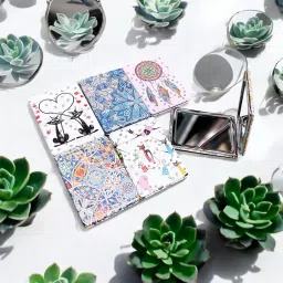 feelhigh 1pc Square Compact Mirror, Pocket Mirror, Small Mirror for Purse, image 4