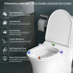 plantex Commode for Toilet/One Piece Western Commode with Shiphonic Flush/ Commode with Soft Closing Toilet Seat - S Trap - (APS-HEXA-21013) Western Commode image 2