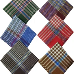 AKsells MENS cotton check HANDKERCHIEF ["Multicolor"] Handkerchief (Pack of 6) ["Multicolor"] Handkerchief-image-71