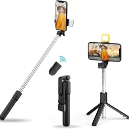 Wanzhow Portable Tripod Stand Extendable SelfieStick with Wireless Remote Lightweight Monopod, Tripod, Tripod Kit-37