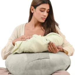 Multipurpose 5 in 1 Feeding Pillow with Adjustable Strap & Bottle Holder, Cream, Breastfeeding Pillow-image-51