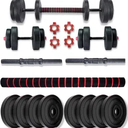 10KG (2.5KG X 4) PVC Dumbbell Set Home Gym Kit Fixed Weight Adjustable Dumbbell Black Weight Plate-17
