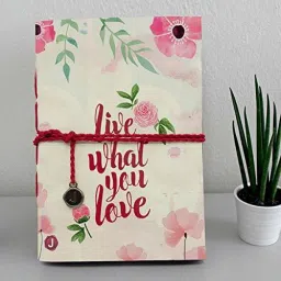 Handmade Diary Notebook with Live What You love Printed on front Cover A5 Diary Unruled 160 Pages-24