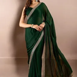 Solid/Plain Bollywood Satin, Pure Silk Saree-picture-25