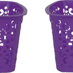 Polypropylene Small Turkish Basket For Closet | Wardrobe | Kitchen | Office | Pen | Pencil | Colours | Utility | Cosmetics | Accessories Storage Basket With Lid (Purple) (24 CM x 13.5 CM x 10 CM) (Pack Of 2, Small) Storage Basket-9
