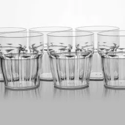 (Pack of 6) Ice Design Unbreakable Stylish Transparent Water Glass/Juice Glass/Beer Glass Glass Set Water/Juice Glass-image-52