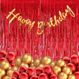Solid Happy Birthday Balloons Decoration Kit For Home Complete Combo Set Balloon-14