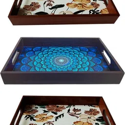 angira handicrafts wooden tray set of 3 AHS-T1734 Tray-picture-11