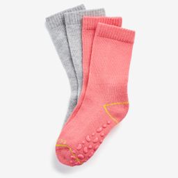 Kids' Non-Slip Socks Twin-Pack - Pink/Grey-image-7