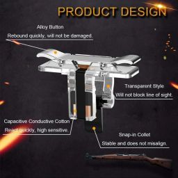 FKU king 2 Metal Click PUBG with Shark PUBG TRIGGER Mobile Game Fire Button Aim Key Smart Phone Gaming Trigger L1 R1 Shooter Controller Joystick Joystick image 5