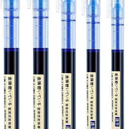 Fine Roller Gel Pen 0.5mm Large Capacity Blue Color Ink Straight Liquid Gel Pen-image-7