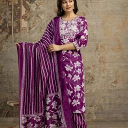 Women Pure Cotton Kurta Dhoti Pant Dupatta Set-image-40