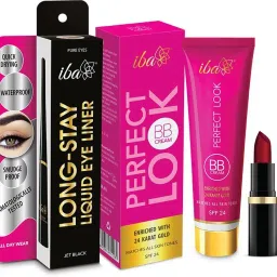 Makeup Combo for Women - BB Cream+Long Stay Eyeliner+A65 Ruby Touch Lipstick-image-54