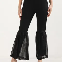 elleven Women Skinny Fit Black Polyester Trousers-picture-34