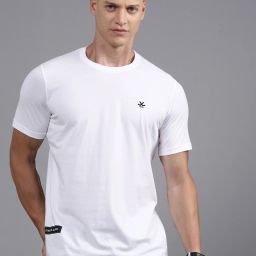 Men Solid Round Neck Cotton Blend White T-Shirt-image-52