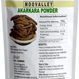 moovalley Akarkara Powder (Anacyclus Pyrethrum) Akalkara Root Powder image 2