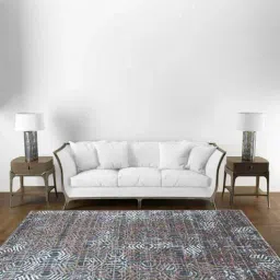 apco Brown Geometrical Polypropylene 5 ft x 7 ft Machine Made Carpet-picture-34